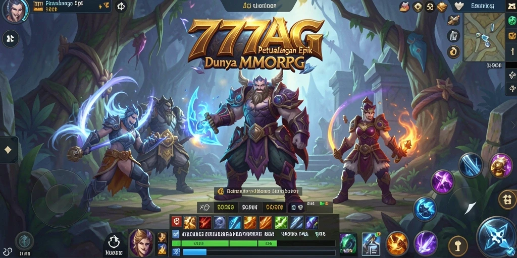 Screenshot menunjukkan pemain dalam aksi di dunia MMORPG yang menakjubkan.