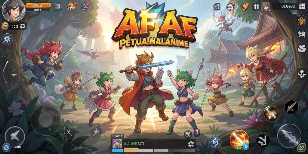 Screenshot AFAF yang menampilkan karakter anime dalam aksi.