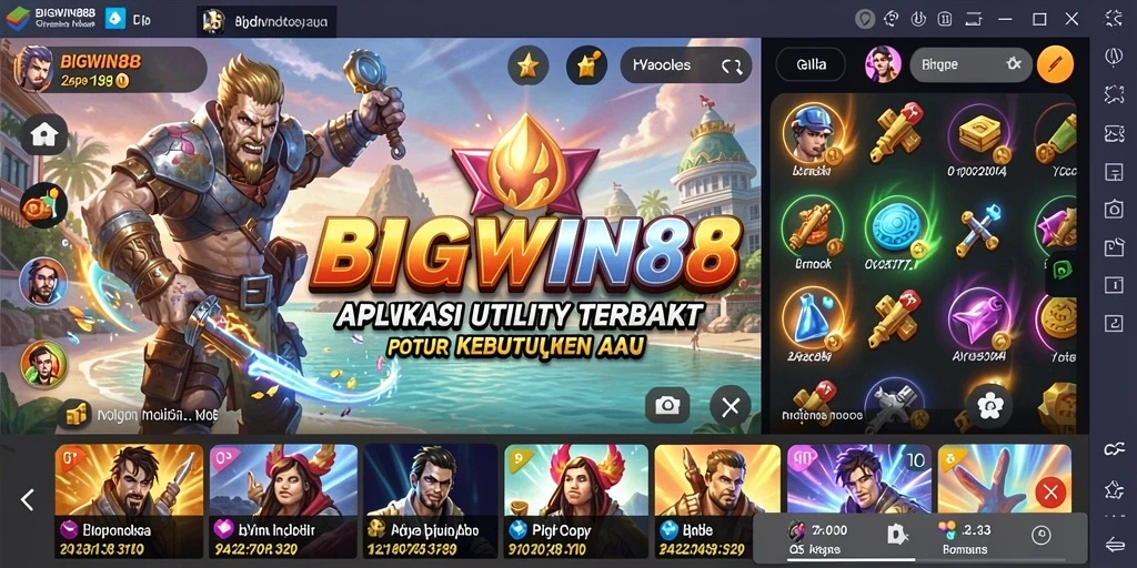 Tampilan antarmuka pengguna BIGWIN88 yang intuitif dan modern.