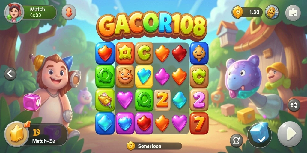 Tangkapan layar gameplay GACOR108 yang penuh warna dan menarik.