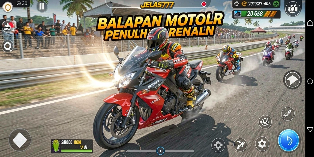 Gameplay seru balapan motor di JELAS777 dengan grafis menarik.