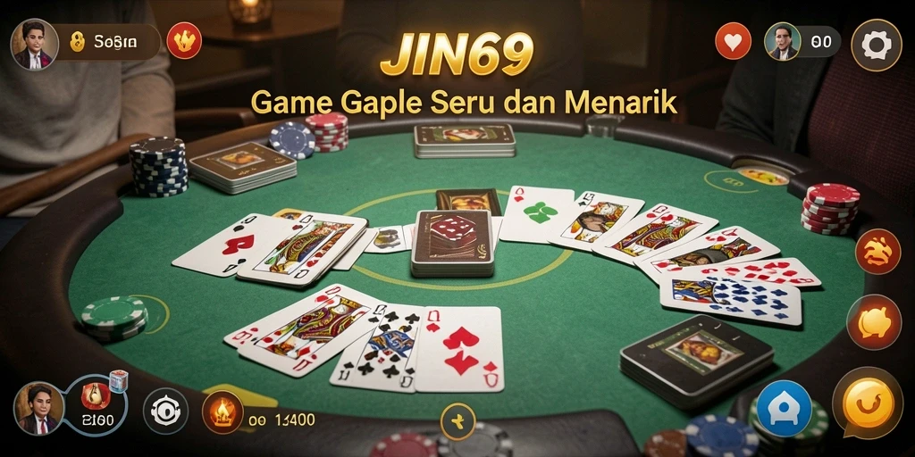 Screenshot JIN69 menampilkan permainan Gaple yang seru dan interaktif.