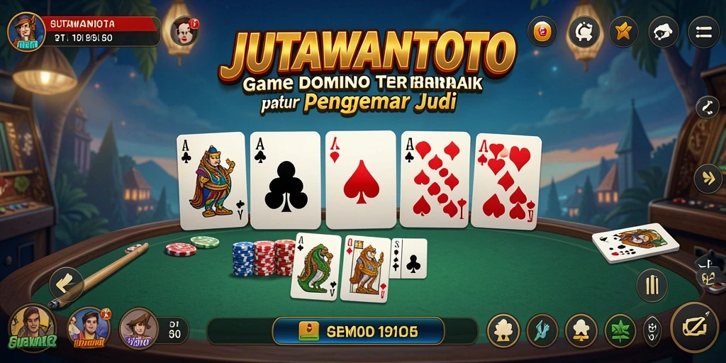 Screenshot menunjukkan gameplay seru JUTAWANTOTO di papan domino.