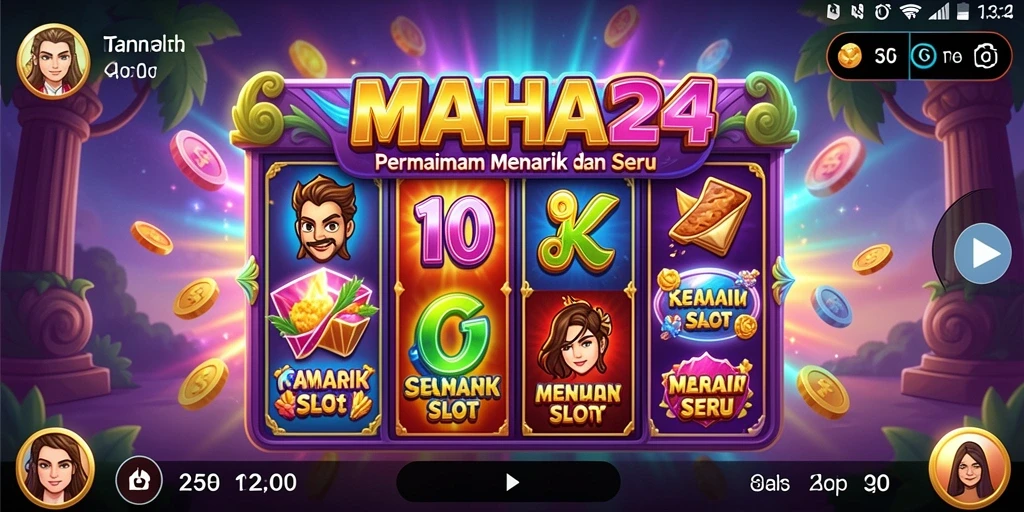 Screenshot utama MAHA24 menunjukkan gameplay yang memukau dan penuh warna.