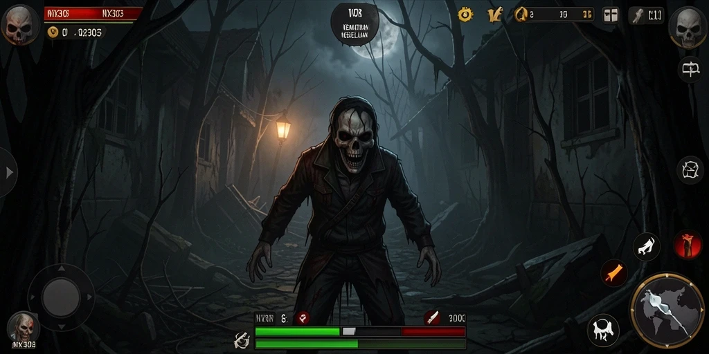 Tampilan gameplay NX303 yang menakutkan dan mendebarkan.