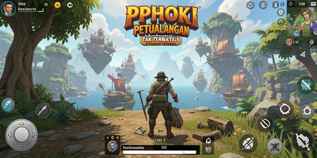 Tampilan gameplay PPHOKI menampilkan dunia terbuka yang kaya dan menarik.