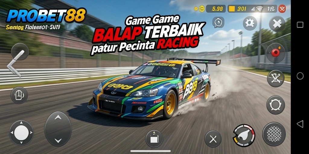 Tangkapan layar gameplay PROBET88 mendemonstrasikan aksi balap yang mendebarkan dan grafis menakjubkan.