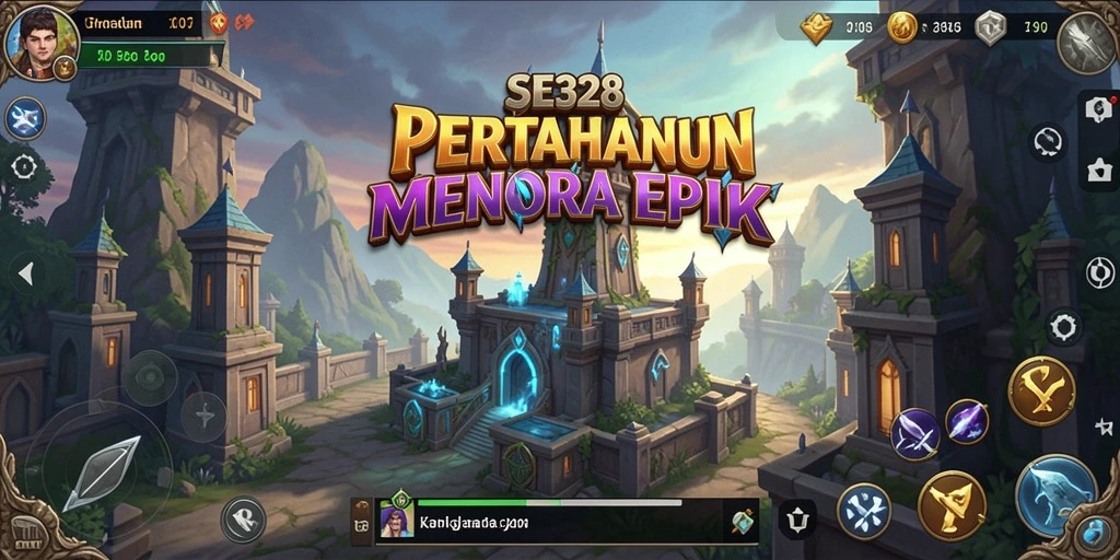 Screenshot SE328 menampilkan aksi pertahanan menara yang mendebarkan.